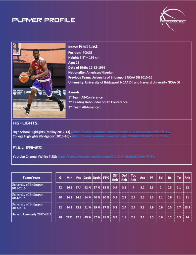 player profile