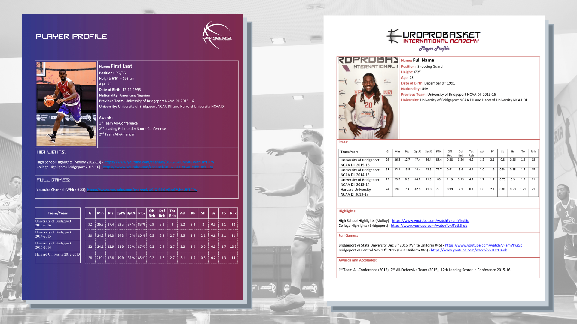 Basketball resume examples