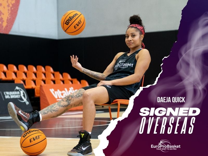 American combo guard Daeja Quick training in Valencia with EuroProBasket before signing in Spain