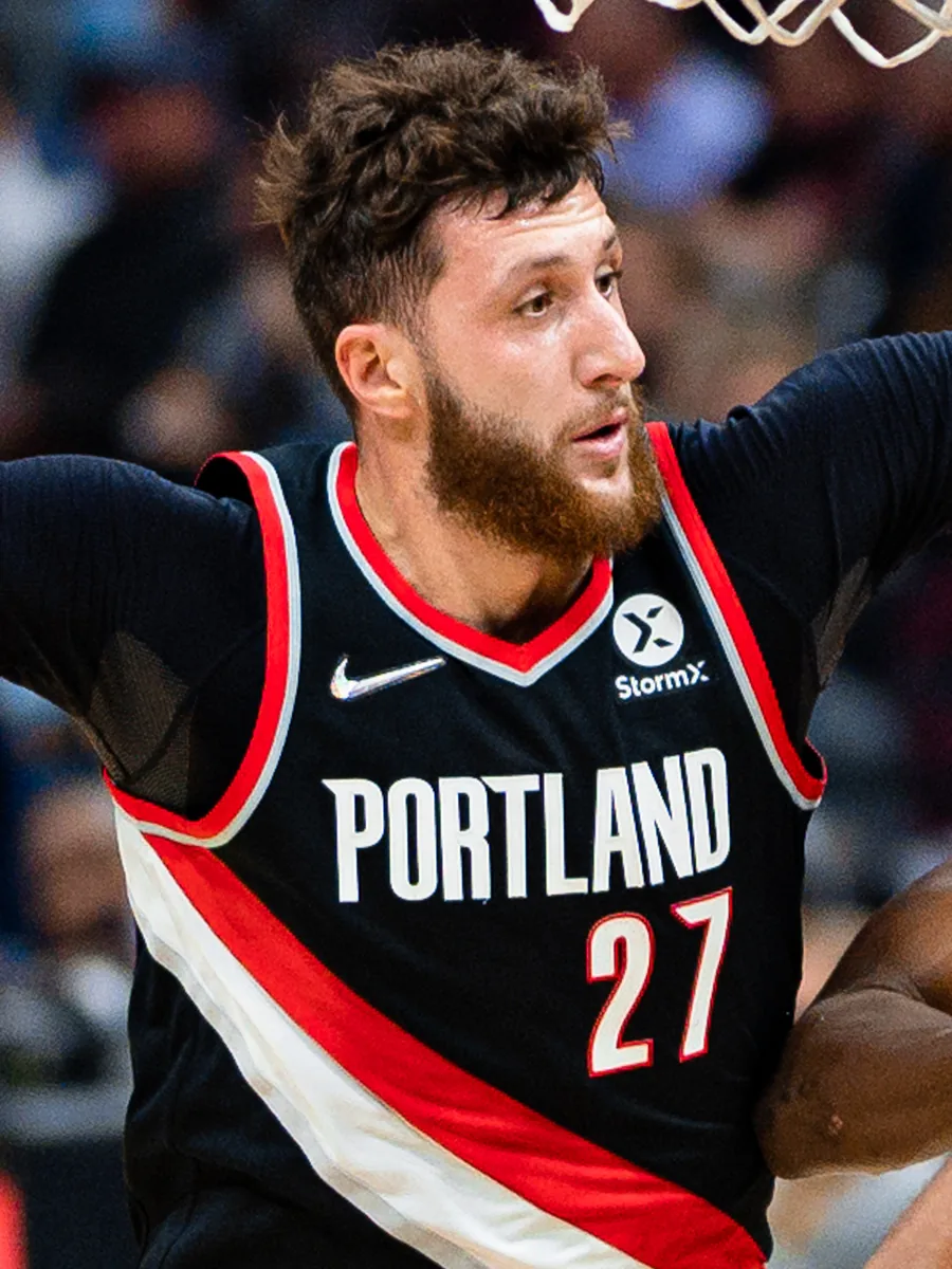 Jusuf Nurkic of the Utah Jazz, pictured with the Portland Trail Blazers in 2021