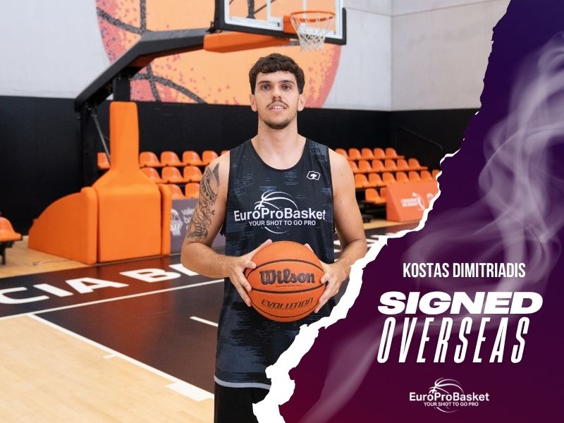 Konstantinos Dimitriadis in EuroProBasket training kit in Valencia, announced for a basketball signing in Spain for the 2026-27 Tercera FEB season