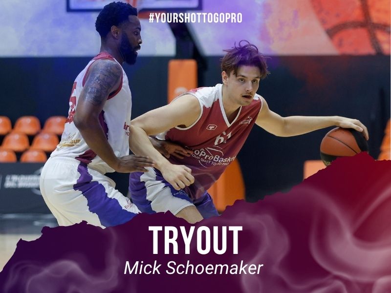Dutch forward Mick Schoemaker during the EuroProBasket European Summer League in Valencia, ahead of his basketball tryout in Spain